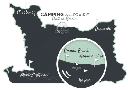 Bayeux 12 map camping de la prairie